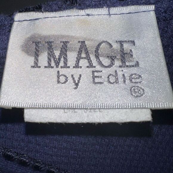 Image by Edie Waffle Textured Cotton Button Down Navy Blue Vest Women’s One Size - Picture 4 of 10
